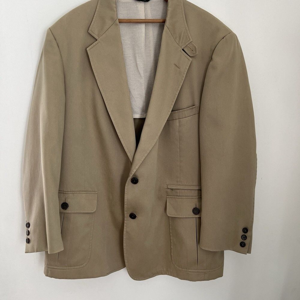 travelsmith mens cotton Sport jacket Blazer, lined, Khaki  Chest 50